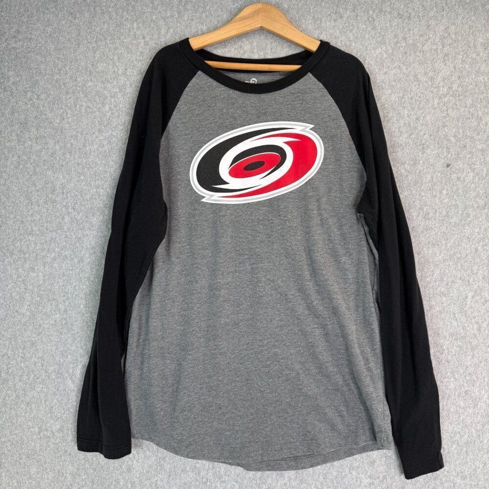 Boys‎ Carolina Hurricanes Size XL / 14 Grey Team Athletics Long Sleeve Tee Shirt